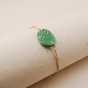 Bracciali bracciale felce ovale verde prato